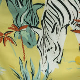 Rayon Batiste Print - Mellow Yellow, Sage and Orange Zebras and Birds - Mood Exclusive Mellow Yellow Birds of Play