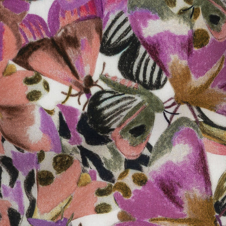 Rayon Batiste Print - Pink and White Butterflies - Mood Exclusive Pastel Papillon