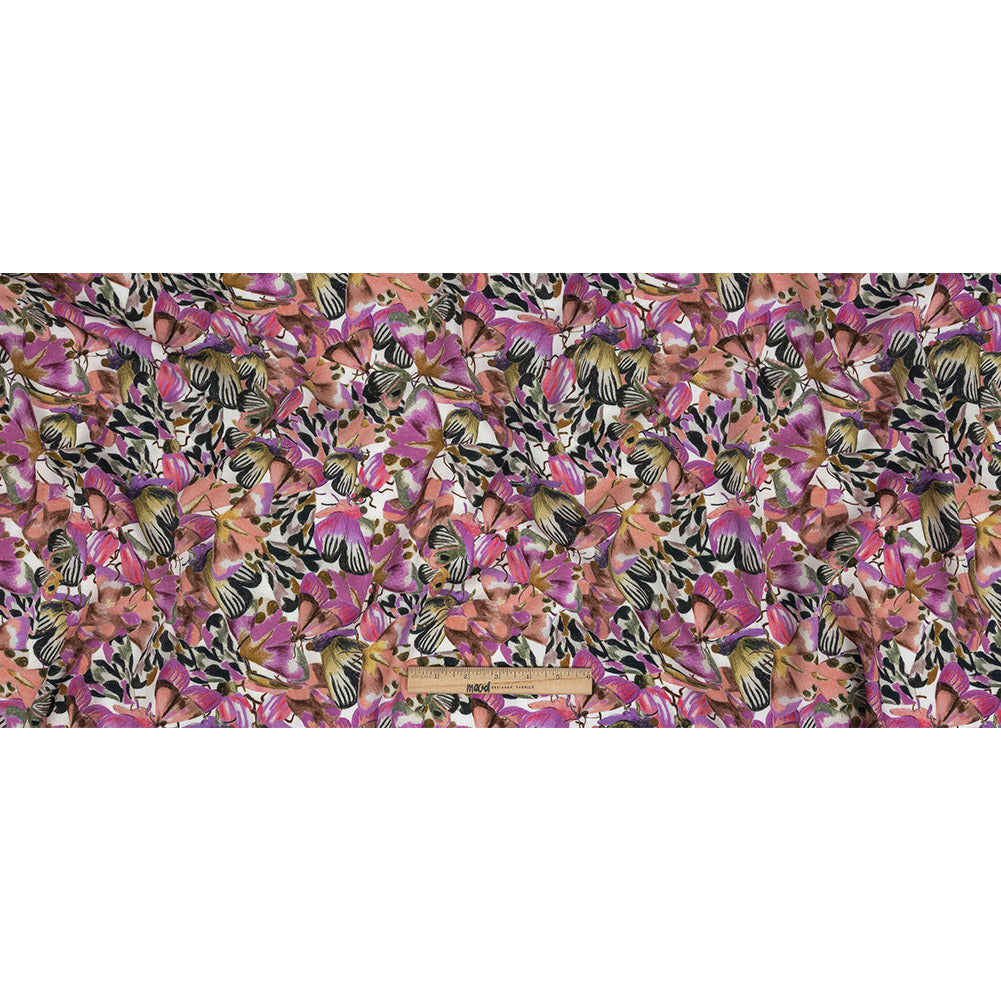 Rayon Batiste Print - Pink and White Butterflies - Mood Exclusive Pastel Papillon