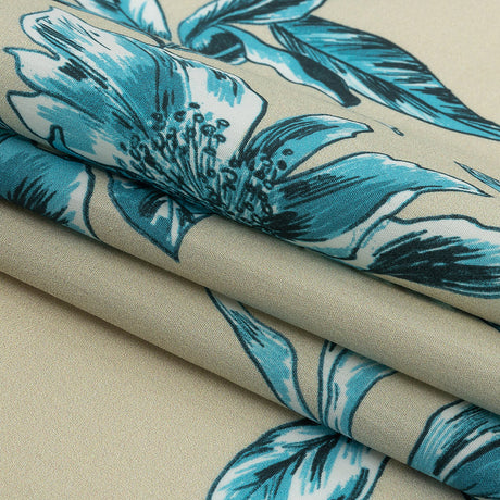Cotton Poplin Print - Aqua Floral - Mood Exclusive Seaside Serenity