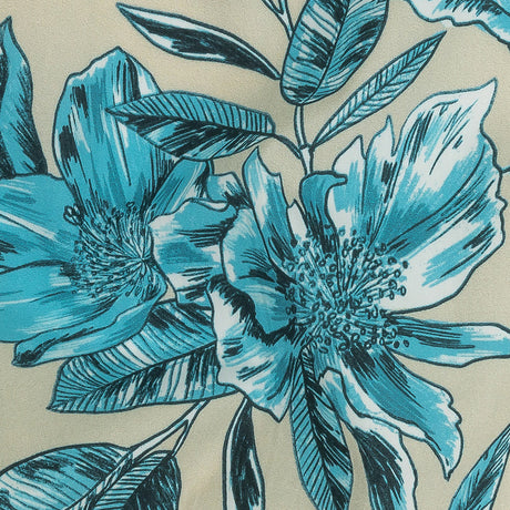 Cotton Poplin Print - Aqua Floral - Mood Exclusive Seaside Serenity