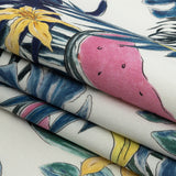 Stretch Cotton Twill Print - Navy Palm Leaves and Fruit - Mood Exclusive Fruitful Circumstances