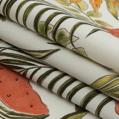 Stretch Cotton Twill Print - Green Palm Leaves and Fruit - Mood Exclusive Fruitful Circumstances