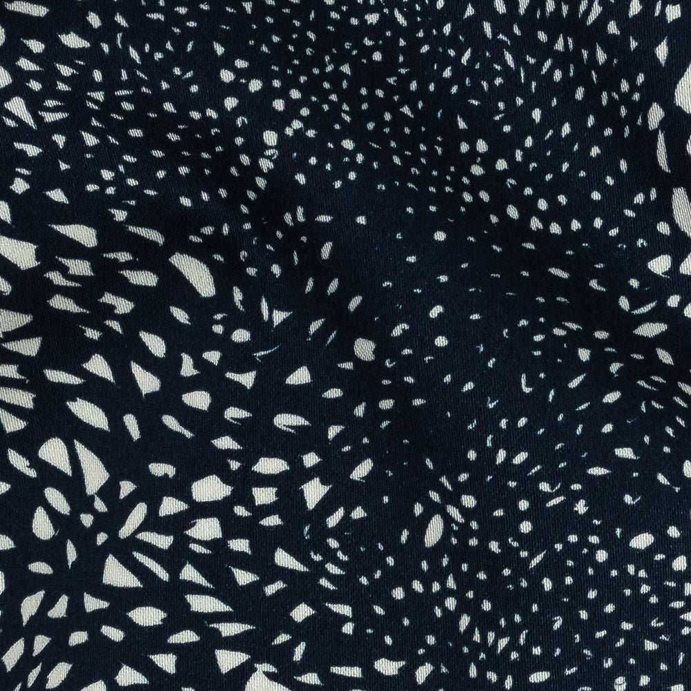 Mood Exclusive Navy Windswept Fields Stretch Cotton Sateen