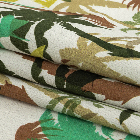 Mood Exclusive White Paradise Palms Stretch Cotton Sateen