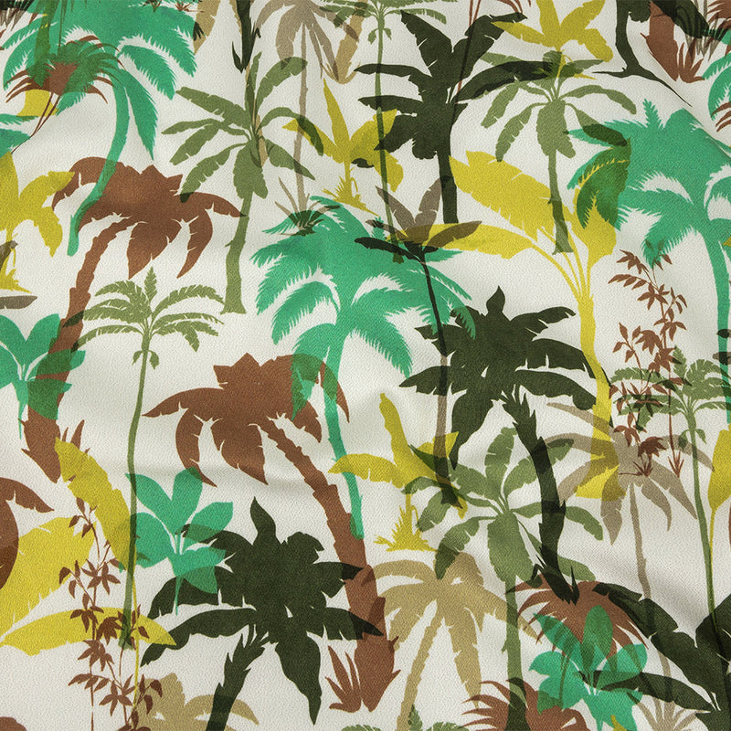 Mood Exclusive White Paradise Palms Stretch Cotton Sateen