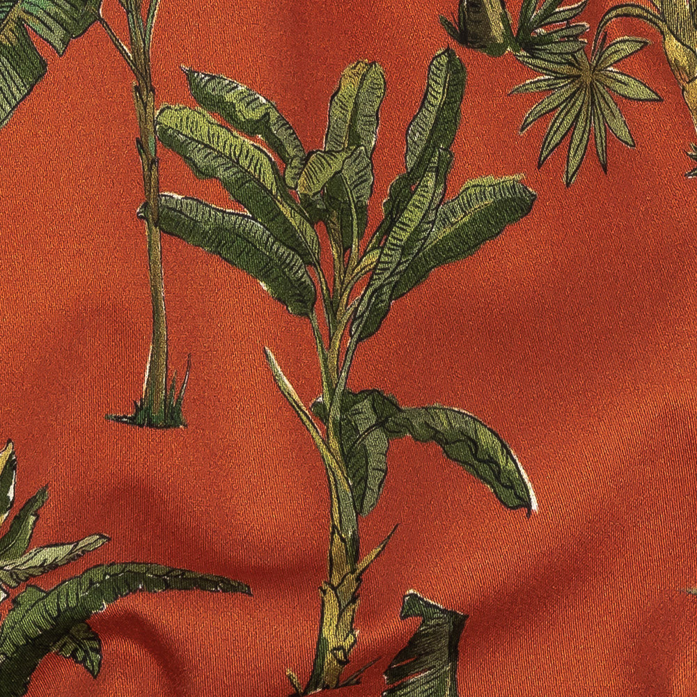 Mood Exclusive Red Orange Heart of Palm Stretch Cotton Sateen