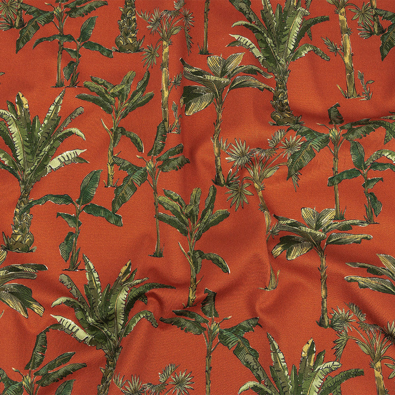 Mood Exclusive Red Orange Heart of Palm Stretch Cotton Sateen