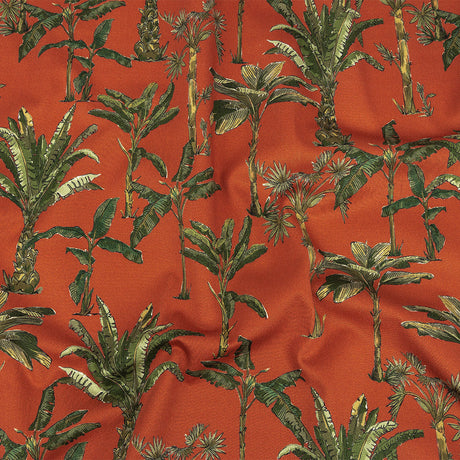 Mood Exclusive Red Orange Heart of Palm Stretch Cotton Sateen