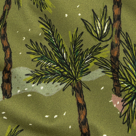 Mood Exclusive Olive Island Oasis Stretch Cotton Sateen