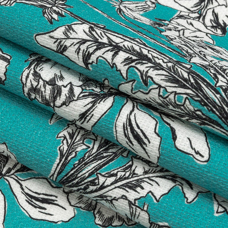 Mood Exclusive Turquoise Dandelion Drift Stretch Cotton Woven