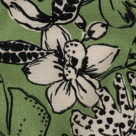 Mood Exclusive Green Warning Spots Stretch Cotton Woven