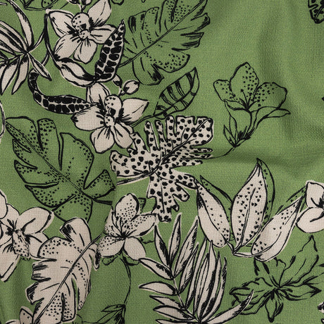 Mood Exclusive Green Warning Spots Stretch Cotton Woven