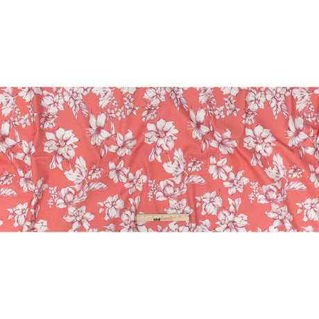 Mood Exclusive Coral Breath of Narcissus Stretch Cotton Woven