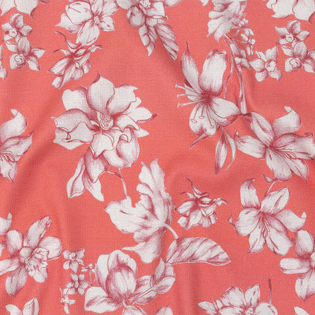 Mood Exclusive Coral Breath of Narcissus Stretch Cotton Woven