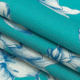 Mood Exclusive Turquoise Breath of Narcissus Stretch Cotton Woven