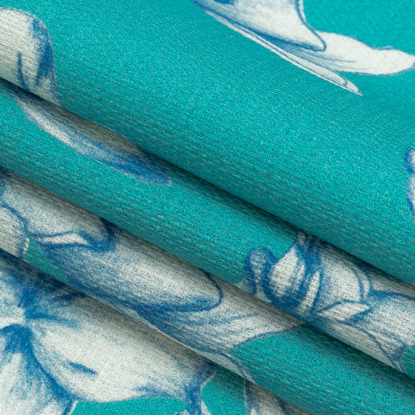 Mood Exclusive Turquoise Breath of Narcissus Stretch Cotton Woven