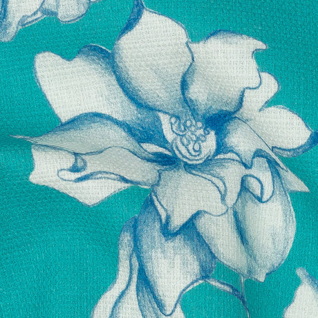 Mood Exclusive Turquoise Breath of Narcissus Stretch Cotton Woven