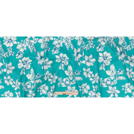 Mood Exclusive Turquoise Breath of Narcissus Stretch Cotton Woven