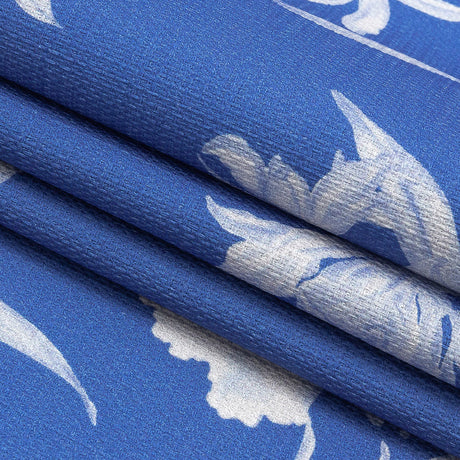 Mood Exclusive Cobalt Blue Camellia Mirage Stretch Cotton Woven