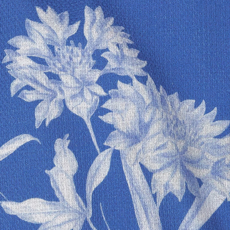 Mood Exclusive Cobalt Blue Camellia Mirage Stretch Cotton Woven