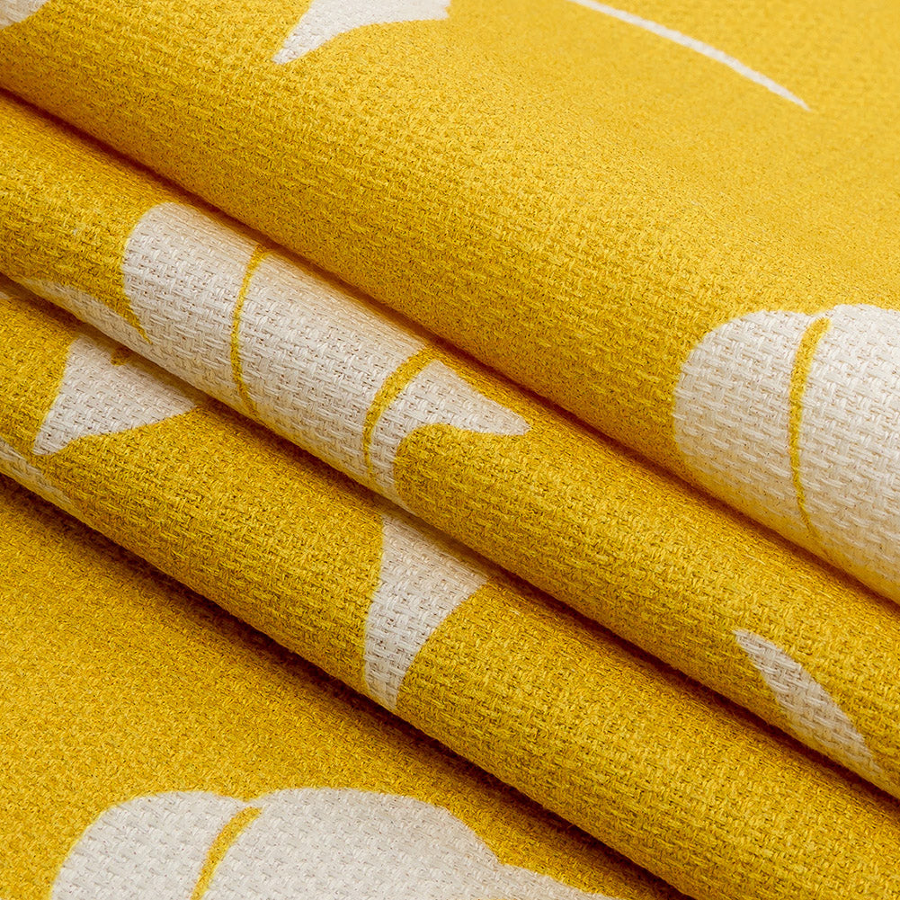 Mood Exclusive Yellow Bellflower Breeze Stretch Cotton Woven