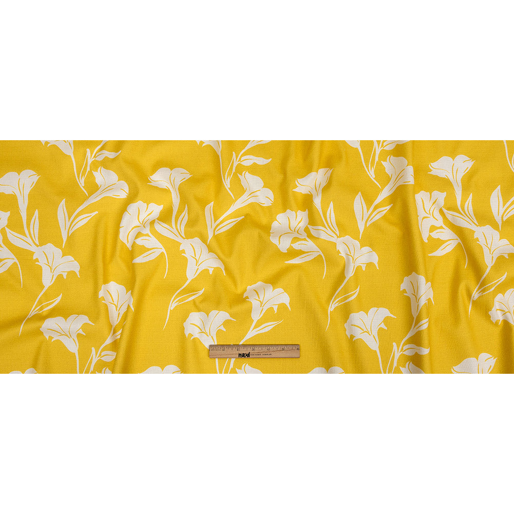 Mood Exclusive Yellow Bellflower Breeze Stretch Cotton Woven