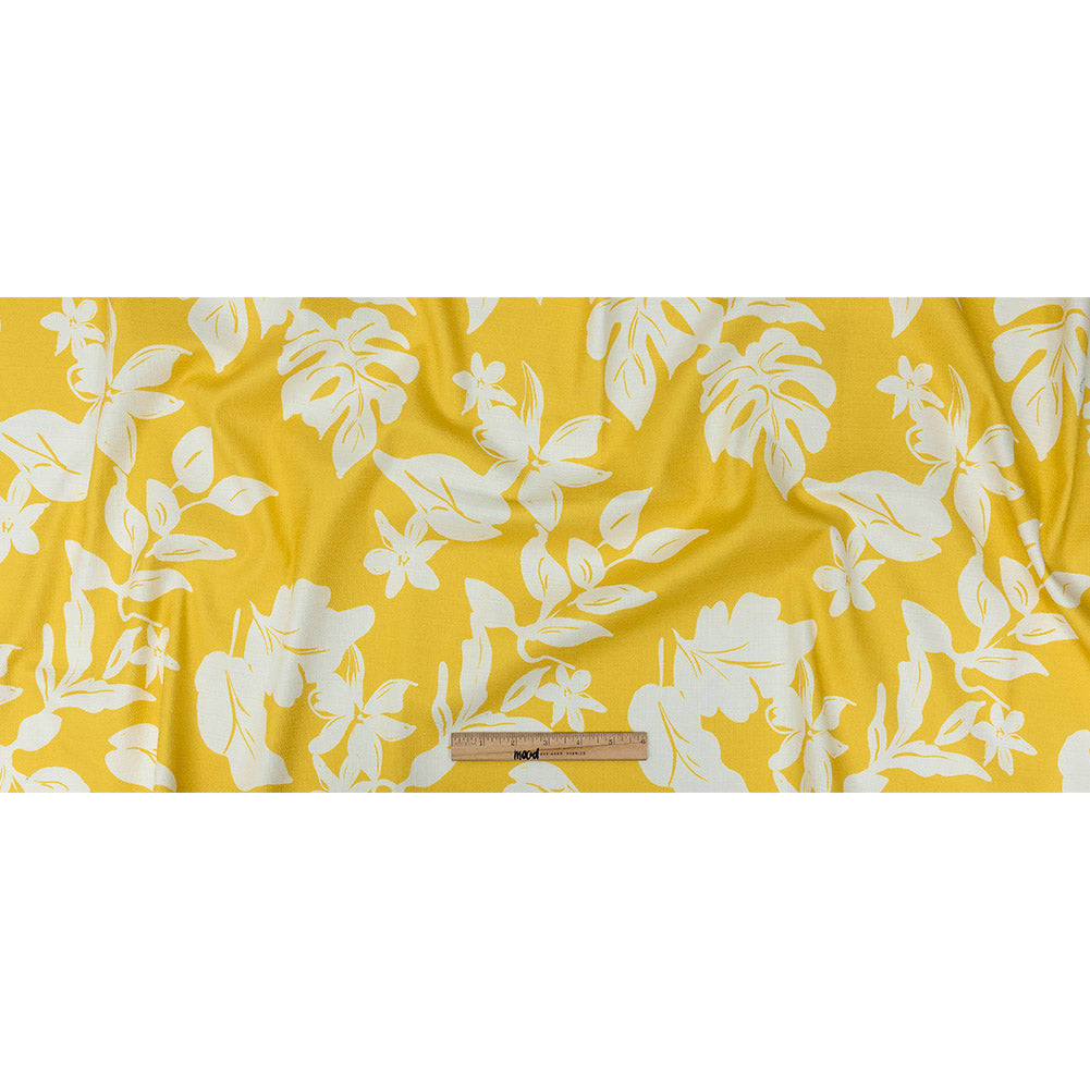 Mood Exclusive Yellow Feverish Foliage Stretch Cotton Woven
