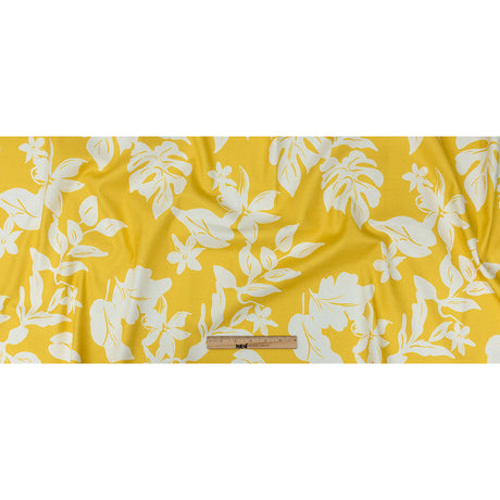 Mood Exclusive Yellow Feverish Foliage Stretch Cotton Woven