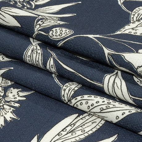 Mood Exclusive Blue Illustrated Cultivation Stretch Cotton Woven