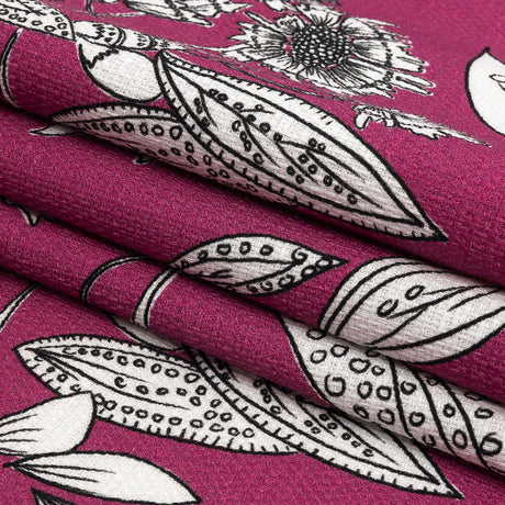 Mood Exclusive Pink Illustrated Cultivation Stretch Cotton Woven