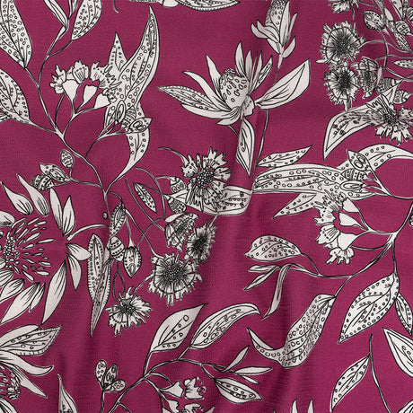 Mood Exclusive Pink Illustrated Cultivation Stretch Cotton Woven
