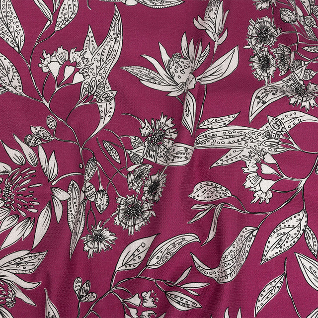 Mood Exclusive Pink Illustrated Cultivation Stretch Cotton Woven