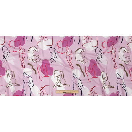 Mood Exclusive Pale Pink Gestural Expressions Stretch Cotton Poplin