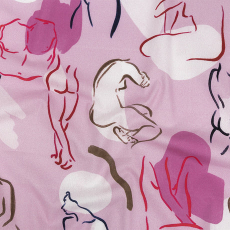 Mood Exclusive Pale Pink Gestural Expressions Stretch Cotton Poplin