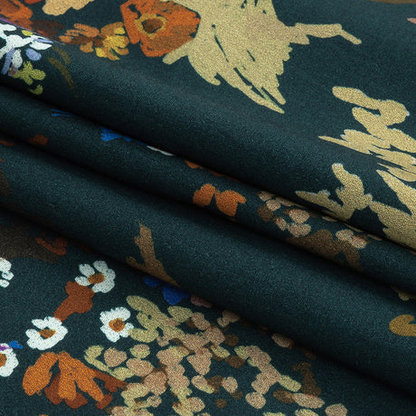 Mood Exclusive True Teal Just Because Bouquet Stretch Cotton Poplin