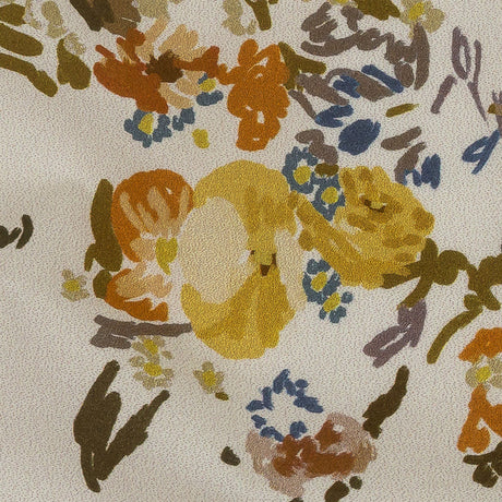 Mood Exclusive Ivory Just Because Bouquet Stretch Cotton Poplin