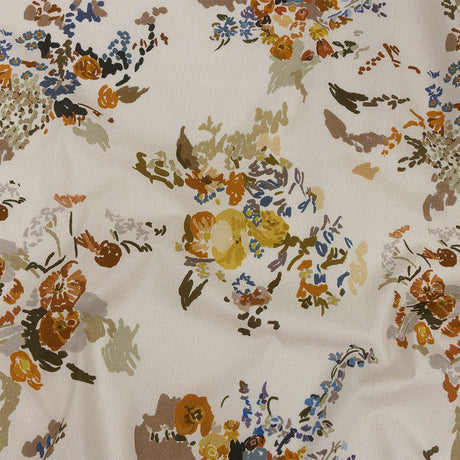 Mood Exclusive Ivory Just Because Bouquet Stretch Cotton Poplin