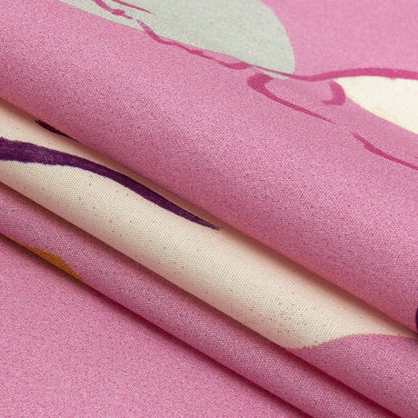 Mood Exclusive Hot Pink Gestural Expressions Stretch Cotton Poplin
