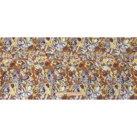 Mood Exclusive Burnt Orange Rock Rose Riot Stretch Cotton Poplin