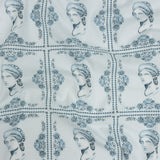 Mood Exclusive Sky Blue Busts of Antiquity Stretch Cotton Poplin
