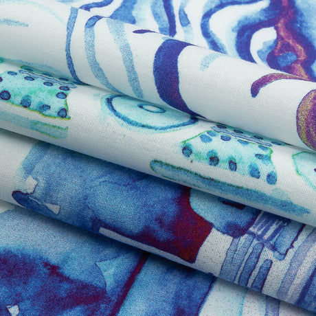Mood Exclusive Blue Jardins de Versailles Stretch Cotton Poplin
