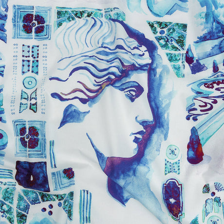 Mood Exclusive Blue Jardins de Versailles Stretch Cotton Poplin