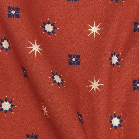 Mood Exclusive Orange Stars n’ Squares Stretch Cotton Poplin