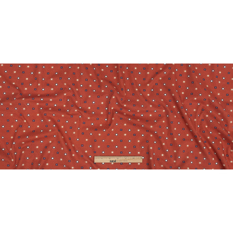 Mood Exclusive Orange Stars n’ Squares Stretch Cotton Poplin
