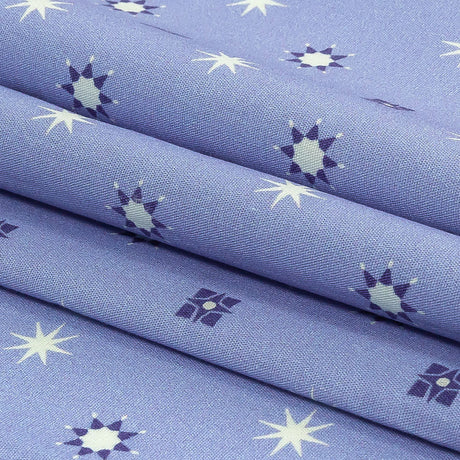 Mood Exclusive Periwinkle Stars n’ Squares Stretch Cotton Poplin