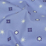 Mood Exclusive Periwinkle Stars n’ Squares Stretch Cotton Poplin