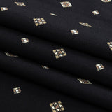 Mood Exclusive Black Geometric Gems Stretch Cotton Poplin