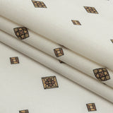 Mood Exclusive Off-White Geometric Gems Stretch Cotton Poplin