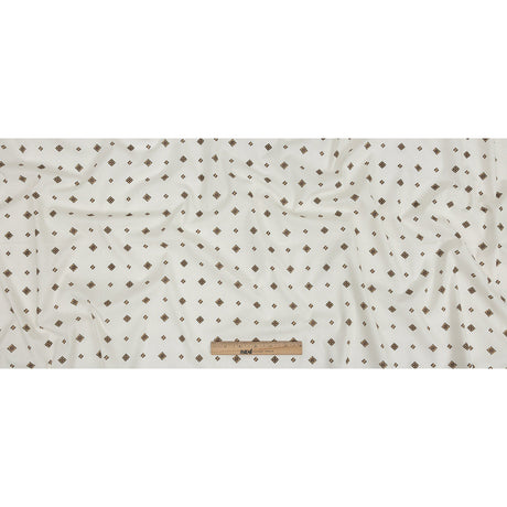 Mood Exclusive Off-White Geometric Gems Stretch Cotton Poplin